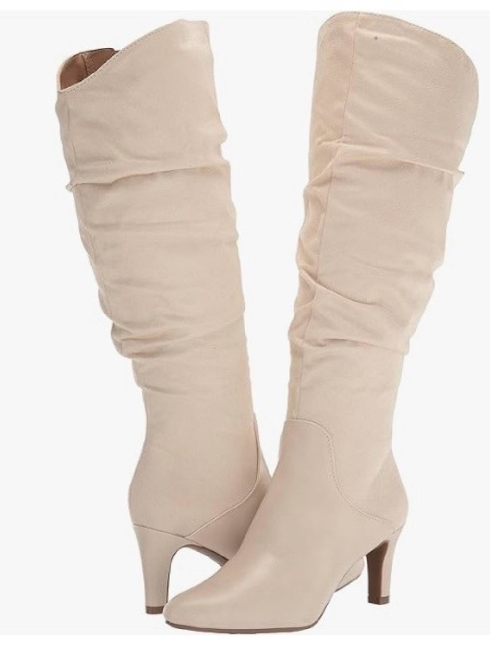 Women's Knee-High Slouch Boot Almond Milk Color Size 8.5 Wide Calf - Picture 4 of 16